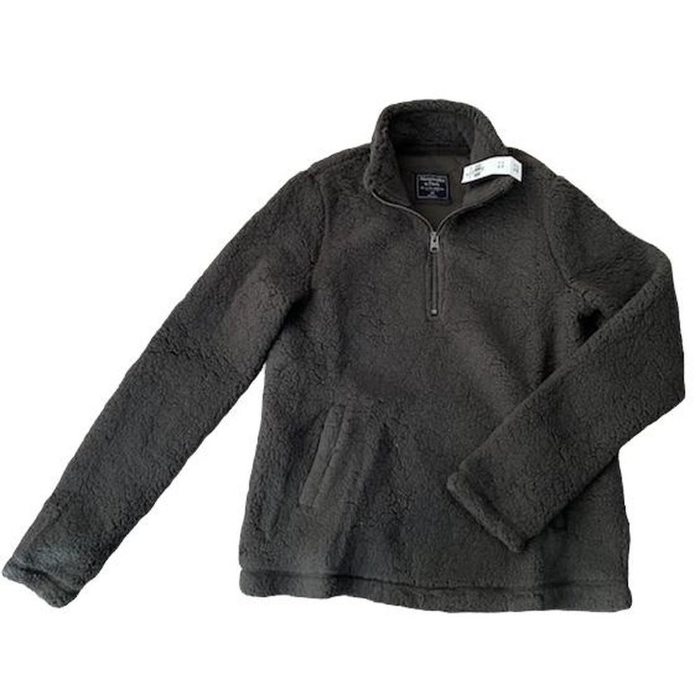 Abercrombie & Fitch Grey Soft Fleece Quarter Zip Pullover